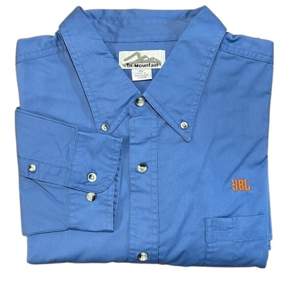 Tri-Mountain Men's Big‎ and Tall Button Up Long Sleeved Dress Shirt for JBL 3XL